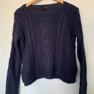 Navy blue knit sweater
